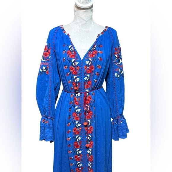 Ulla Johnson Filia Embroidered Blue Dress Size 2 READ - Picture 3 of 8